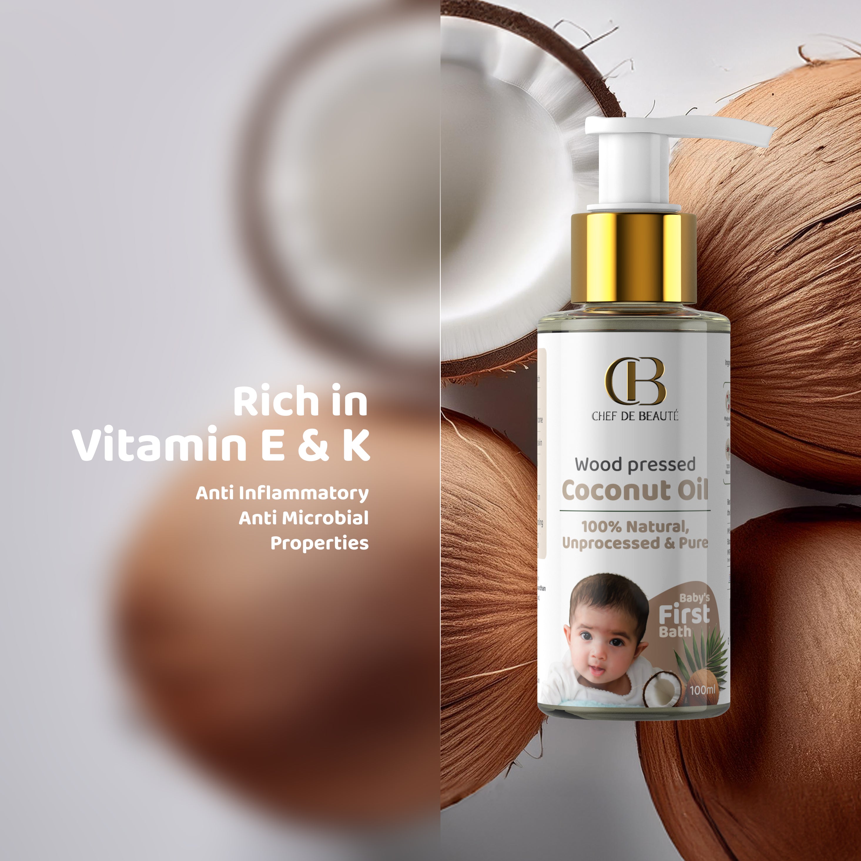 Wood Pressed Coconut Oil - 100% Pure, Natural & Unprocessed