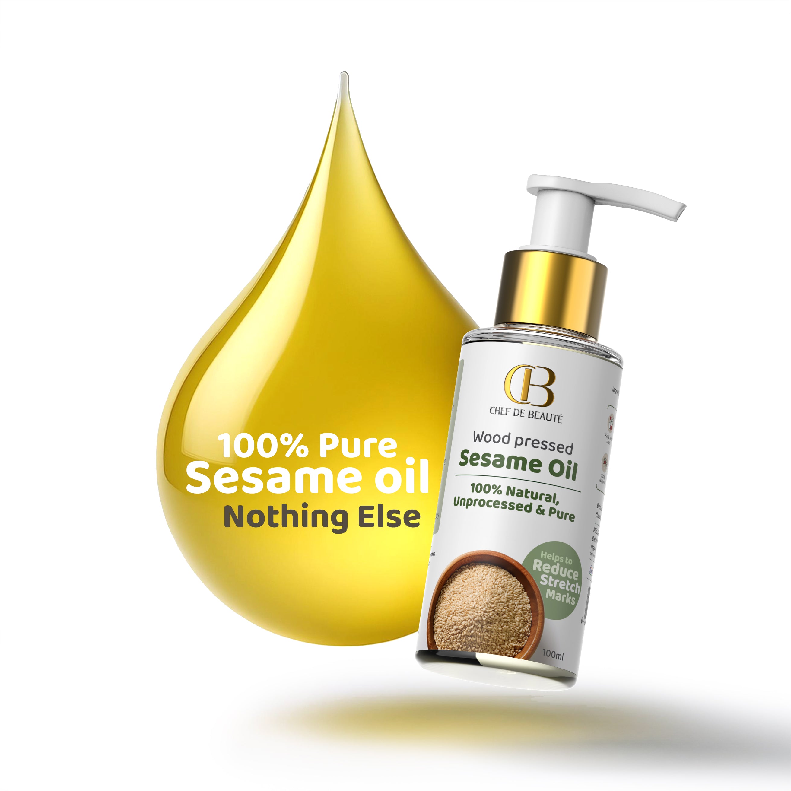 Woodpressed Sesame Oil - 100% Pure, Natural & Unprocessed – Chef De ...